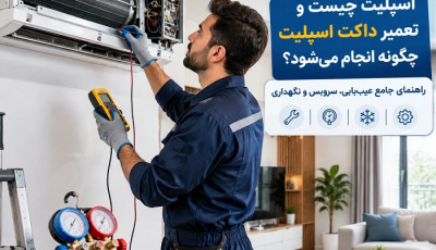 اسپلیت چیست و تعمیر داکت اسپلیت چگونه انجام میشود؟ راهنمای جامع عیبیابی، سرویس و نگهداری