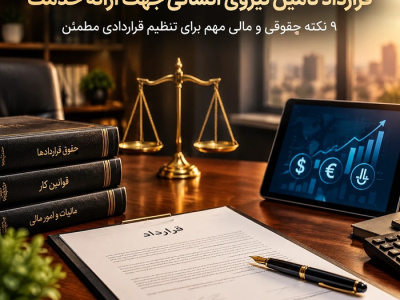 قرارداد تأمین نیروی انسانی جهت ارائه خدمت؛ ۹ نکته حقوقی و مالی مهم برای تنظیم قراردادی مطمئن
